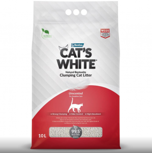 Наполнитель комкующийся натуральный для кошачьего туалета Cat's white natural 10 л без ароматизатора